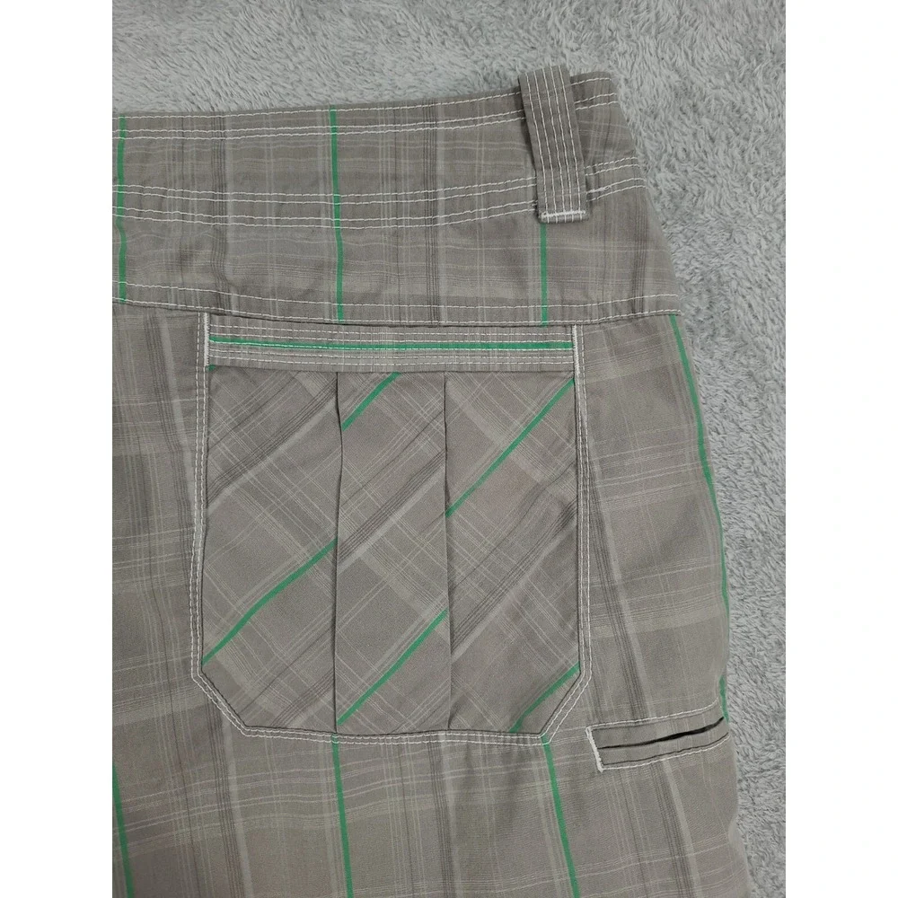 Nike Sportswear Mens Athletic Beige Plaid‎ Casual Shorts Size Large